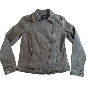 Green Liverpool Moto Jacket Cotton Blend Size Small
